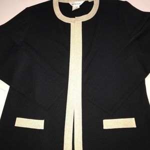 Misook Set cardigan and tank black and gold L XL